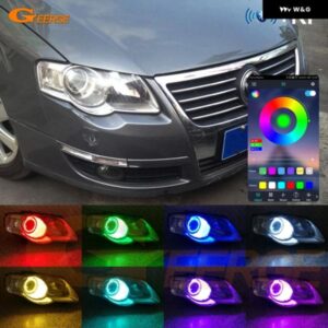 フォルクスワーゲン VW パサート B6 2005 - 10 BLUETOOTHアプリ 超高輝度マルチカラーRGB LEDエンジェルアイキット