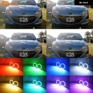 マツダ 3 BL 2009 - 13 RFリモートBLUETOOTH対応アプリマルチカラーRGB LEDエンジェルアイキット ハローリング
