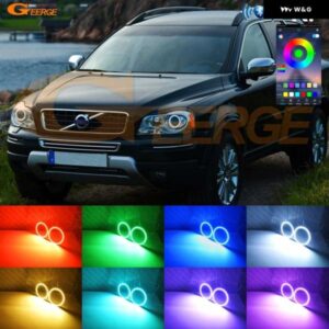 ボルボ XC90 I 2008 - 14 RFリモートBTアプリ超高輝度マルチカラーRGB LEDエンジェルアイキット ハローリング