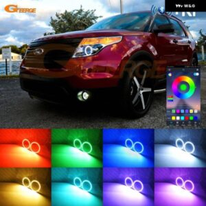 フォード エクスプローラー 2011 - 15 BLUETOOTH アプリ コントロール マルチカラー 超高輝度 RGB LED エンジェルアイキット ハローリング