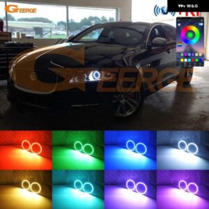 ジャガー XJ XJR X351 2009 - 13 - 2015 BLUETOOTHアプリ マルチカラー 超高輝度 RGB LED エンジェルアイキット ハローリング