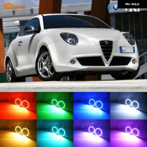 アルファロメオ ミト 955 BLUETOOTHアプリ RFリモート マルチカラー 超高輝度RGB LEDエンジェルアイキット ハローリング