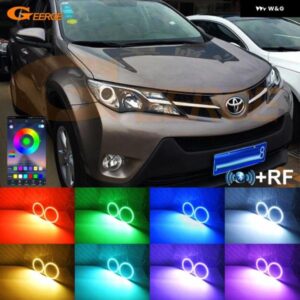 トヨタ RAV4 IV 2013 2014 2015 BLUETOOTHアプリ コントロール マルチカラー 超高輝度 RGB LED エンジェルアイキット ハローリング