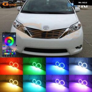 トヨタ シエナ L3 2010 - 14 RFリモートBLUETOOTHアプリマルチカラー超高輝度RGB LEDエンジェルアイキット ハローリング