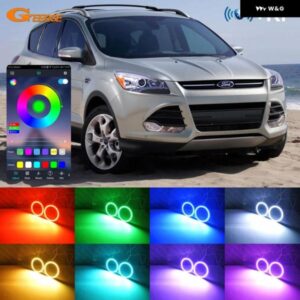 フォード エスケープ クーガ II 2013 2014 2015 BLUETOOTHアプリ マルチカラー 超高輝度 RGB LED エンジェルアイキット ハローリング