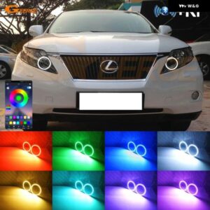 レクサス RX 450H 350 270 RX450H RX350 RX270 2009 - 2012 BLUETOOTH APP マルチカラー 超高輝度 RGB LED エンジェルアイ ハローリング