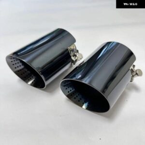 1個排気ノズル電気メッキ黒 ステンレス 鋼長さ120MM大径114MMオープンカーマフラー システム AKカーマフラー