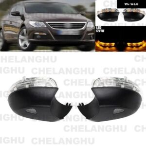 VW パサート CC 2009 - 12ペア リアミラー ウィンカー インジケーター ライト ランプ パドルライト付き LED 電球 付き