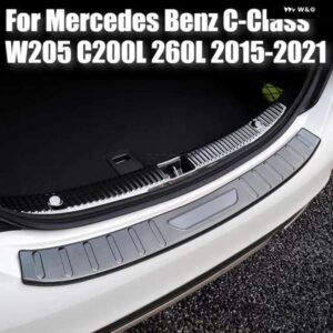 メルセデス ベンツ C クラス W205 C200L 260L 2015-2021 車用 ステンレス リア バンパー プロテクター トランク ドアプレート カバー トリム