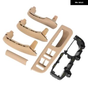 6PC 高級ベージュ車用プルグラブハンドル VW BORA GOLF 4 MK4 JETTA 1999-2004 車 ドアハンドル アームレスト ウィンドウスイッチカバー