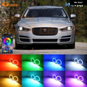ジャガー XE X760 2015 - 19 BLUETOOTHアプリ 超高輝度マルチカラーRGB LEDエンジェルアイキット ハローリング