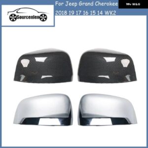 カーボングレインカーサイドドアバックミラー カバー トリム ジープ グランド チェロキー 2011-2020 2018 19 17 16 15 14 WK2アクセサリー