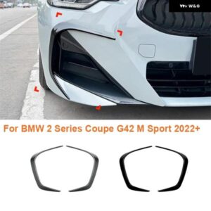 BMW 2シリーズ クーペ G42 Mスポーツ 2022+ 光沢フロント バンパー エアナイフ フォグランプ ライト トリム カバー フロントウインドナイフ スポイラー