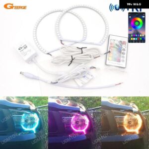 フォード マスタング 2010 2011 2012 RFリモートBLUETOOTH対応アプリマルチカラー超高輝度RGB LEDエンジェルアイキット ハローリング