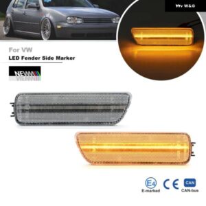 2個入りフロントLEDフェンダーサイド マーカーライト ウィンカーウィンカー VW ゴルフ 4 GTI ジェッタ MK4 1999-2006 1J0945071A/B
