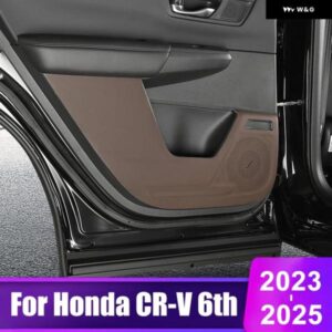 ホンダ CRV 2023 2024 2025 CR-V 第6世代 ハイブリッド車 ドアアンチキックカバー パッド PUレザーアクセサリー