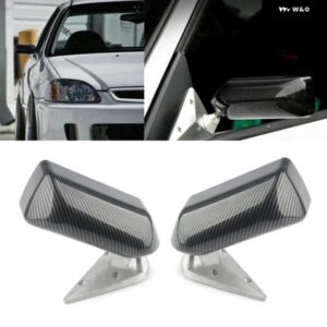 2個入り 新 汎用 レトロカーバックミラー クラフトスクエア F1 スタイル ブルーミラー 面メタル ブラケット 付き バックミラー