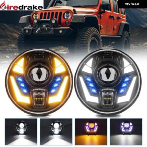 7インチ ラングラー ヘッドライト LED ジープ ヘッドライト 超高輝度 220W 22000LM ヘッドランプ ハーレー ハマー 汎用 ラウンド ヘッドライト 32V