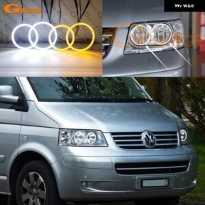 フォルクスワーゲン VW マルチバン T5 超高輝度 A/W スイッチバック デイライト ウィンカー SMD LED エンジェルアイキット ハローリング