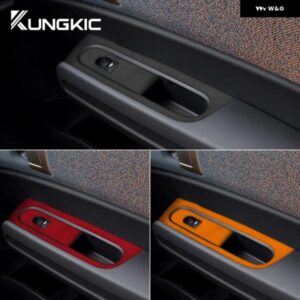 LHD RHD イタリアントップスエード トリム ステッカー ミニカントリーマン 2024 2025 U25 車ドアウィンドウリフトスイッチ パネル フレーム アクセサリー