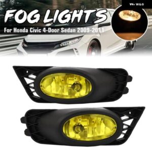 フロント フォグランプ 1ペア ホンダ シビック セダン 2009-2011 フロント バンパー グリル DRL ドライビング フォグランプ H11 55W ワイヤー ハーネス 付き