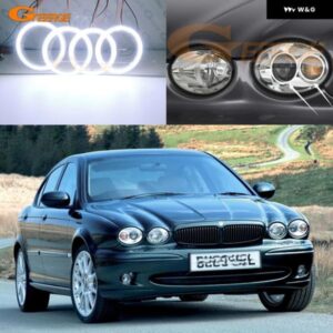 ジャガー Xタイプ Xタイプ 2001-2009 キセノン ヘッドライト 超高輝度 COB LED エンジェルアイキット ハローリング カーアクセサリー