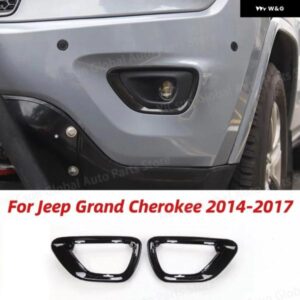 2014 - 16 ジープ グランド チェロキー 車用 フロント フォグランプ ランプカバー トリム フレーム デコレーションカバー トリム ステッカー ABS製
