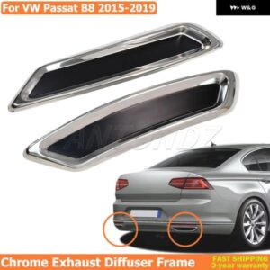 VW パサート B8 クロームエキゾースト ディフューザー フレーム 2015-2019 ステンレス カーアクセサリー リア RLINE チューニング ハイライン TSU FSU TDI