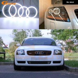 アウディ TT MK1 8N 1999 - 06 超高輝度 COB LED エンジェルアイキット ハローリング デイライト