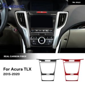 ACURA TLX 2015 - 20 LHD カーセンター コンソール パネル フレーム アクセサリー リアルソフトカーボン ステッカー