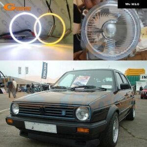 フォルクスワーゲン VW ゴルフ MK1 MK2 GTI ユーロ ヘッドライト 超高輝度 LED エンジェルアイ ハローリングキット デイライト ウィンカー