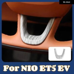 NIO ET5 EVアクセサリー ABS製 ステアリングホイール スイッチ ボタン パネル フレーム カバー プロテクター トリム ステッカー スタイリング 2022 2023