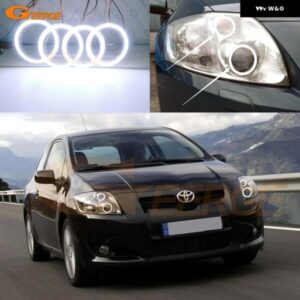 トヨタ オーリス カローラ E15 プレフェイスリフト 2006 - 09 デイライト 超高輝度 COB LED エンジェルアイキット ハローリング