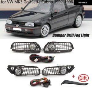 フォグランプ フォグランプ カバー VW フォルクスワーゲン ゴルフ 3 MK3 ジェッタ カブリオ 1992-1998 LED ヘッドライト グリル ワイヤー ケーブル フォグラ