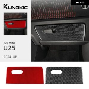 MINI COOPER COUNTRYMAN U25 2024 2025 車用副パイロット用 収納 ボックス パネル リアルソフトカーボン ステッカー 内装 トリム アクセサリー