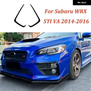 光沢 黒車フロント バンパー エアナイフ フォグランプ トリム カバー ステッカー スバル WRX STI VA 2014 2015 2016