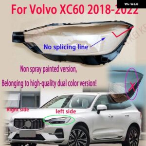 ボルボ XC60 2018 - 22 車用 ヘッドランプ カバー ク リアランプ シェード フロント ヘッドライト レンズ シェル