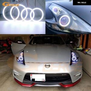 日産 370Z 370 Z Z34 フェアレディ 2009-2020 超高輝度 COB LED エンジェルアイキット ハローリング デイライト