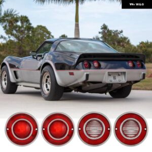 4個入り 車用 テールライト リアリバースバックアップライト ハウジング シボレー コルベット C3 1975-1979 ライトレンズ 電球 なし