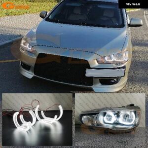 三菱 ランサー X VIII 10 EVO 2007 - 2011 - 16 超高輝度 DTM M4 スタイル LEDエンジェルアイキット ハローリング