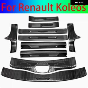 ルノー コレオス 2017-2020 ステンレス リア バンパー プロテクター 車ドアカバー トリム ドアシルプレート内側と外側