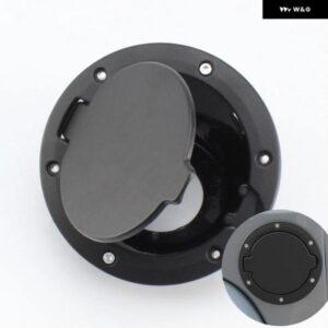 ジープ ラングラー JK 2007-2018 ブラック ステンレス + ABS ガス燃料キャップ タンクカバー アクセサリー