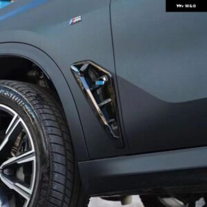 BMW 2019-21 X5 X5M G05 F95 光沢ブラック サイドフェンダー グリル エアベント カバー