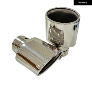 1個マフラー ステンレス 鋼銀テール パイプ カスタム 輸出 楕円形厚さ80MM幅120MMマフラー