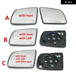 車ドアウィングサイドバックミラー ガラスレンズ トヨタ タンドラ 2014 - 20セコイア2018-2020