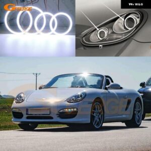 ポルシェ 987 ボクスター ケイマン 2009 - 13 デイライト 超高輝度 COB LED エンジェルアイキット ハローリング