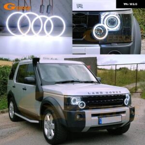 ランドローバー ディスカバリー 3 LR3 2004 - 09 キセノン ヘッドライト 超高輝度 COB LED エンジェルアイ ハローリング