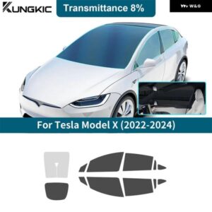 ソーラーUVプライバシー プロテクター サマーティントフィルム テスラ モデルX 2022 2023 2024 車 フロントリア サイドウィンドウアクセサリー ステッカー
