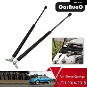 汎用 カーフロントフード ボンネット ガスストラットリフト サポート スプリング 2個入り 日産 キャシュカイ J11 2014 - 18