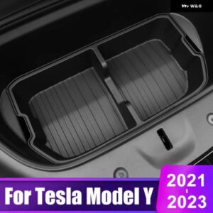 テスラ モデルY 2021 - 24 フロント トランク 収納 ボックス パッド 収納 マット TPE 防水 パッド インテリア アクセサリー